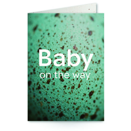 Wenskaart met tekst Baby on the way