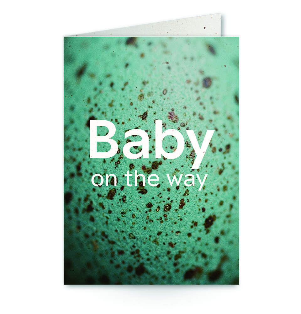 Wenskaart met tekst Baby on the way